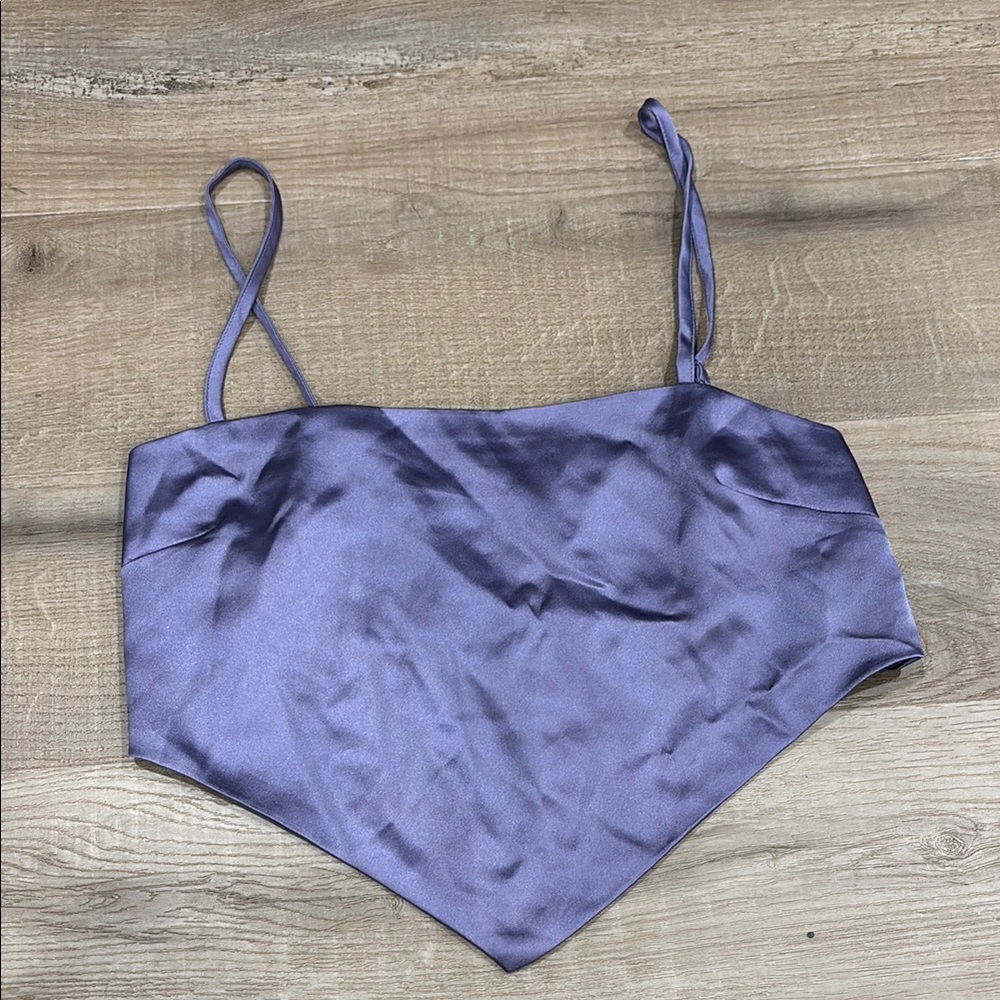 Purple Satin Crop Top
